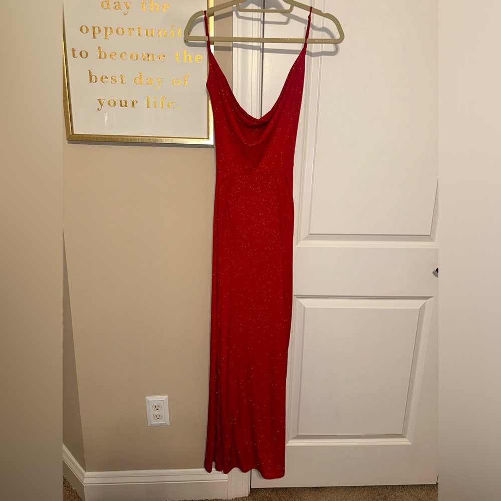 Lucy in the sky Sparkling Maxi Dress in Red - Picture 7 of 11